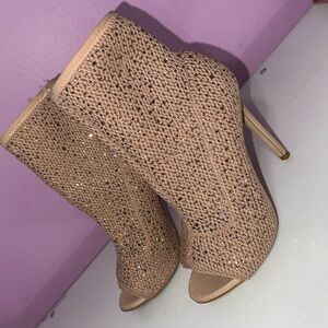 Mesh Peep Toe High Heels